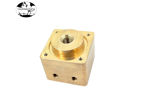 HHC-809 CNC machined bronze square nut flange multi-hole nut fastener