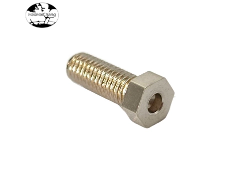 Non-standard precision machining corrosion resistant nickel-plated iron semi-hollow hexagon head screws studs