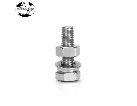 304 stainless steel screw nut set full set of hexagonal screw bolt flat washer spring washer