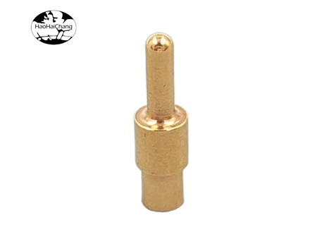 HHC-666 Custom CNC machined gold-plated terminal pins Connector terminal pins Threaded copper pins