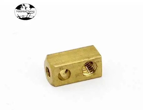 HHC-BCM-01 Non-standard Brass terminal blocks Square double thread Brass Electrical terminal blocks