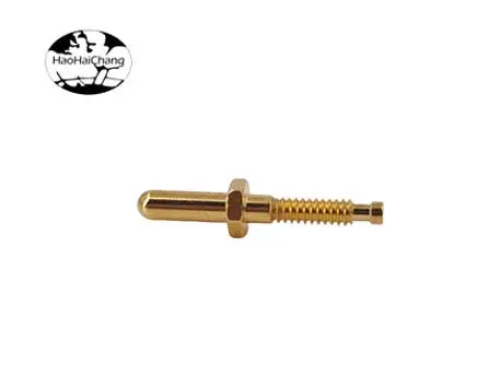 HHC-766 OEM Custom CNC Processing Hexagonal Cylindrical Threaded Copper Pin Pin Screw Positioning Pin