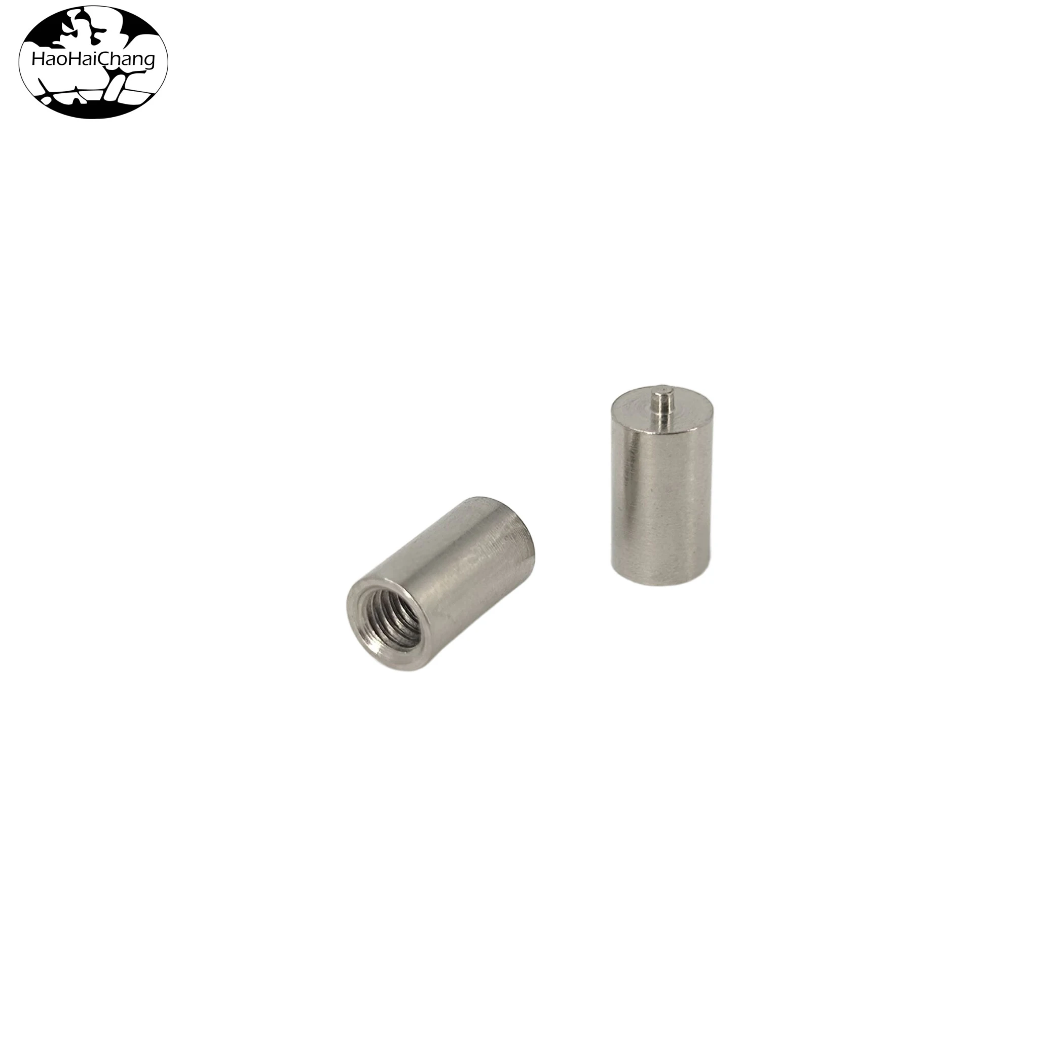 HHC-0468 Automatic lathe processing stainless steel internal thread welding nut column headless spot welding stud