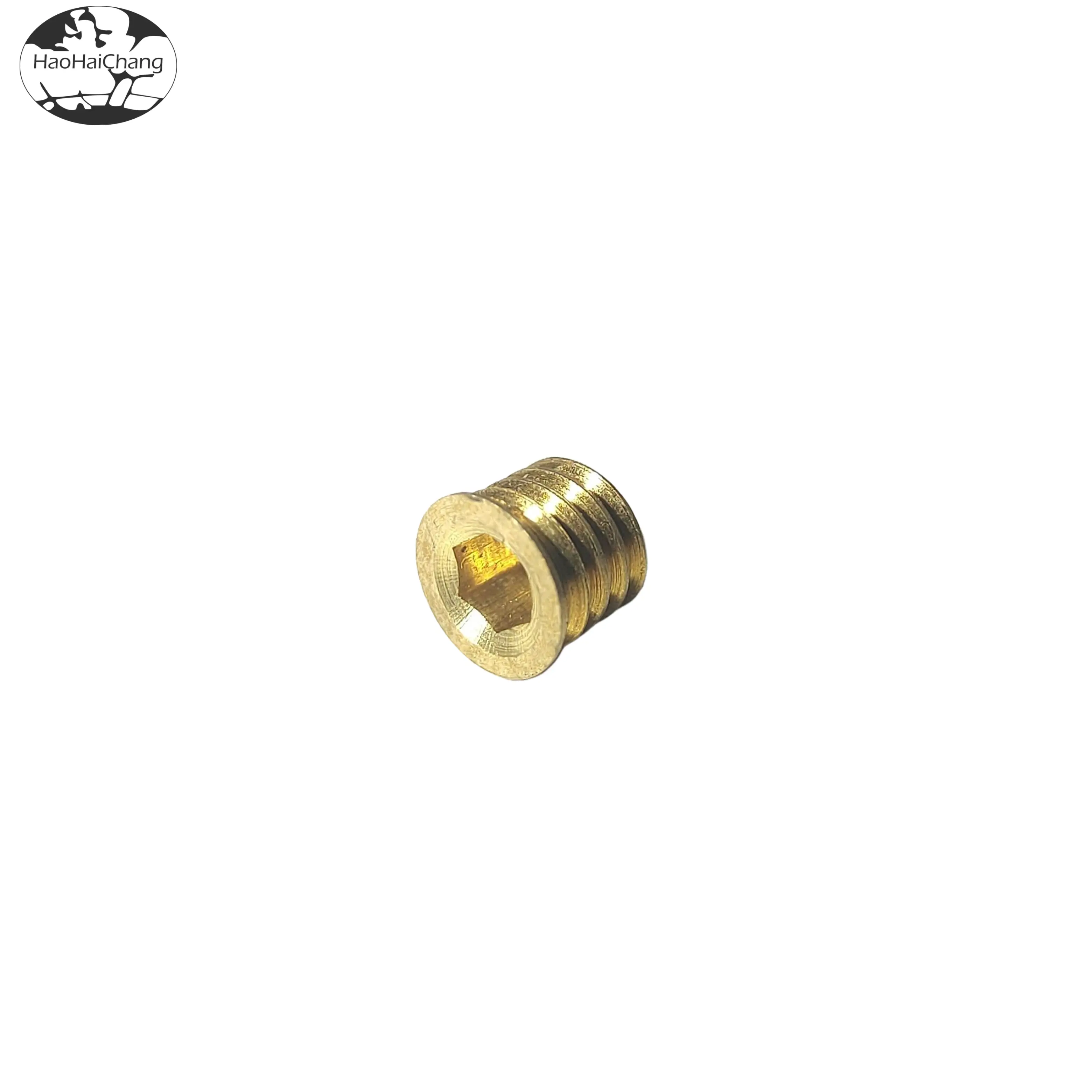 HHC-0475 Non-standard customized lead brass gold-plated stud M3 external thread hexagon socket set screw