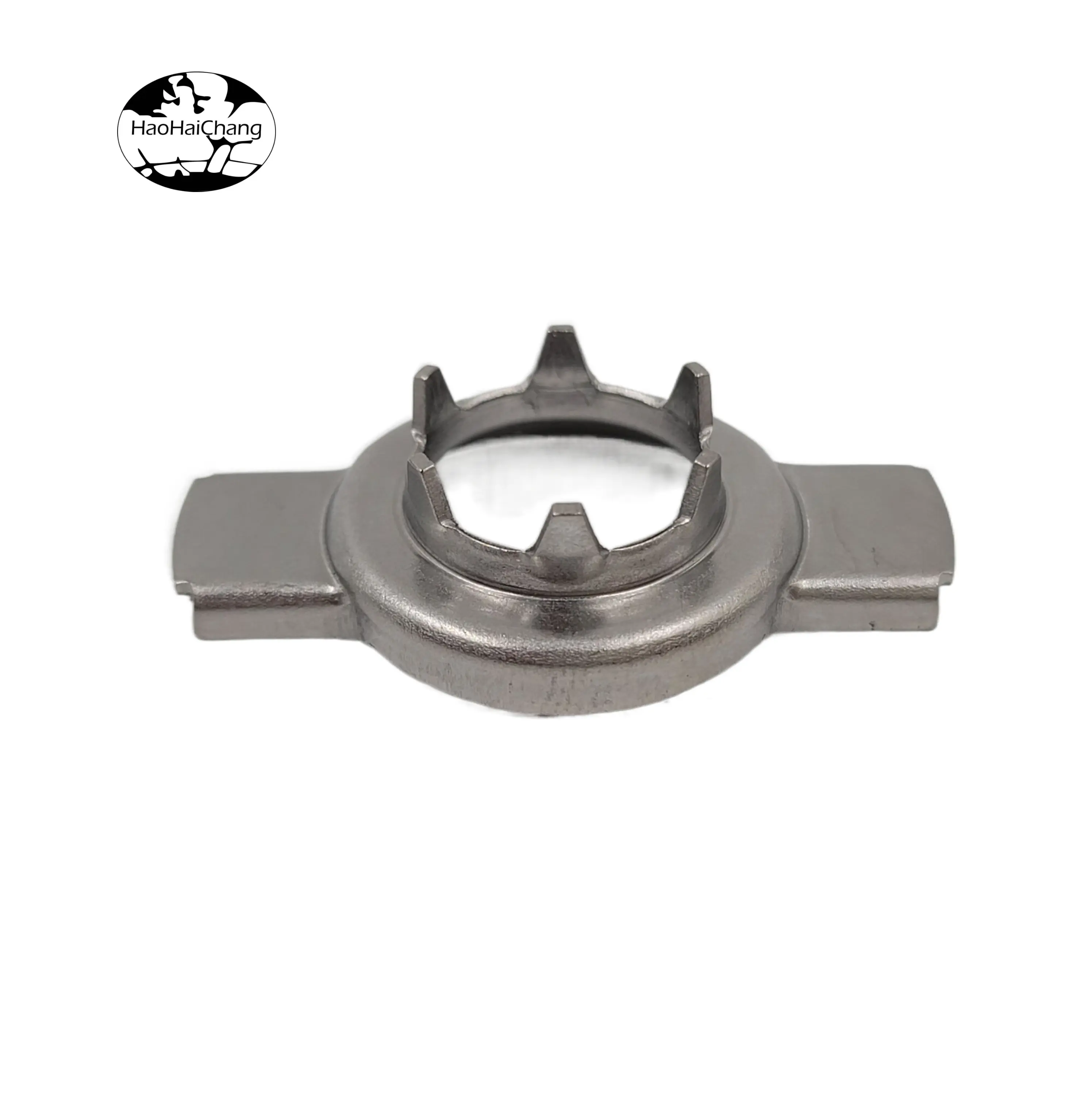 HHC-0355 Precision stamping customized parts stainless steel round hole sharp teeth four-leg embedded bracket