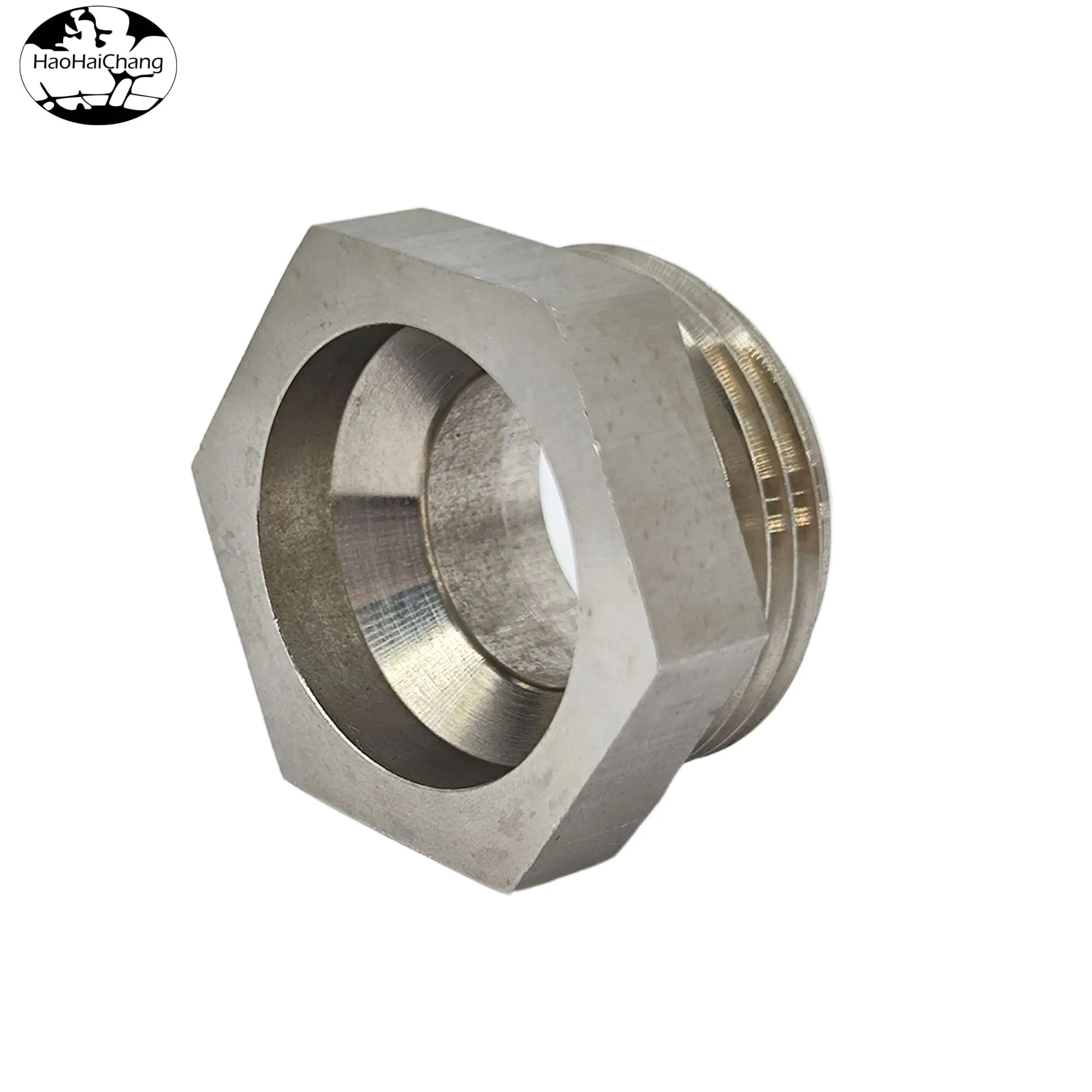 HHC-574 CNC machining auto parts Hexagon hollow connector Stainless steel hexagon stud