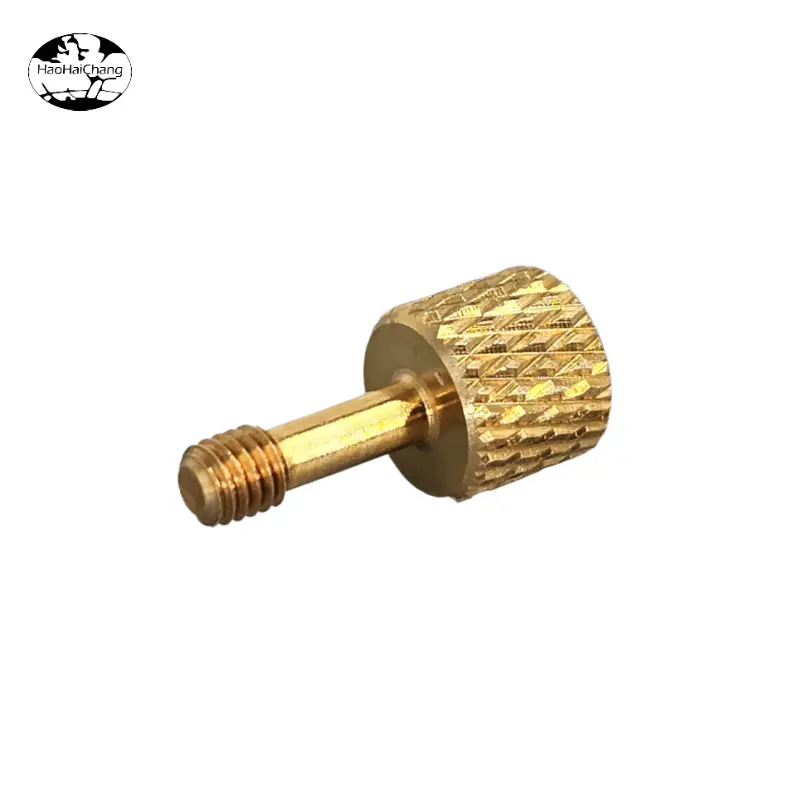 HHC-1146 hardware parts knurled M3 hand-tightened copper screws flat round head straight grain hand-tightened copper screws